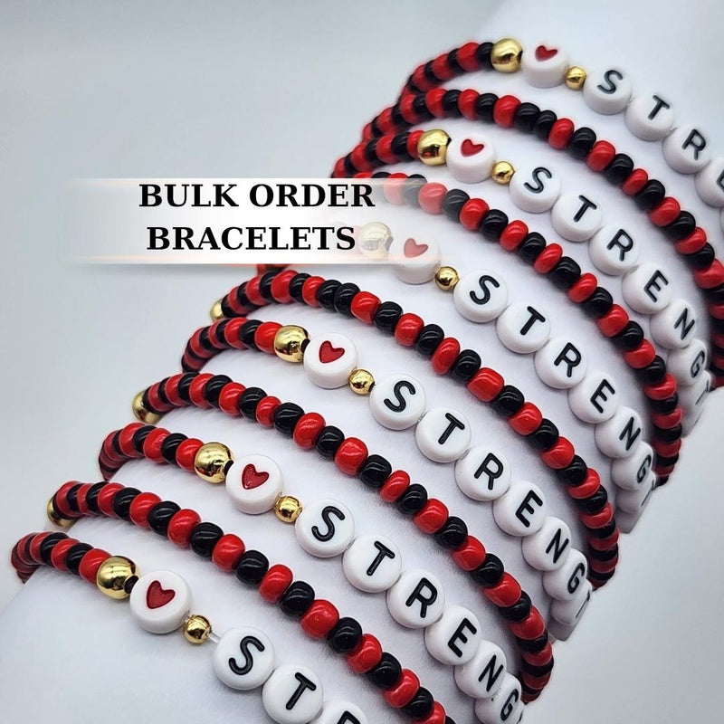 Personalized Beaded Bracelets Bulk Order, Custom Word Team Party Favors