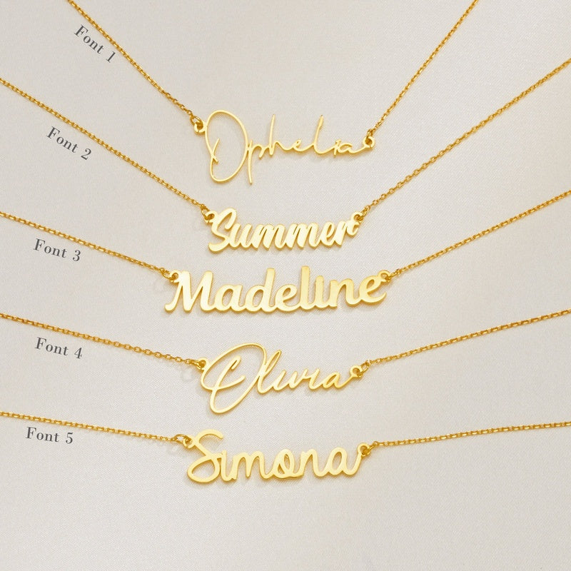 Custom 18K Gold Plated Personalized Name Necklace, Birthday Her, Graduation Gifts, Gift for Teacher