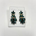 Diamond-studded leaf tassel women, light luxury style, high-end long earrings for evening parties