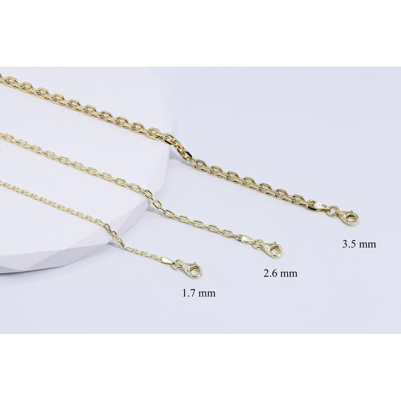 14K Solid Gold Forzentina Bracelet – Classic Cable Chain