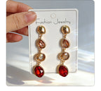 Fashionable, simple, elegant, niche, high-end, light luxury, fresh and colorful long tassel earrings