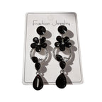 Luxurious floral with full diamond accents, long waterdrop gemstone earrings, court-style versatile earrings that enhance complexion