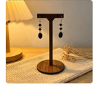 Light luxury niche black diamond pearl oval drop earrings with a French high-end feel and versatile style