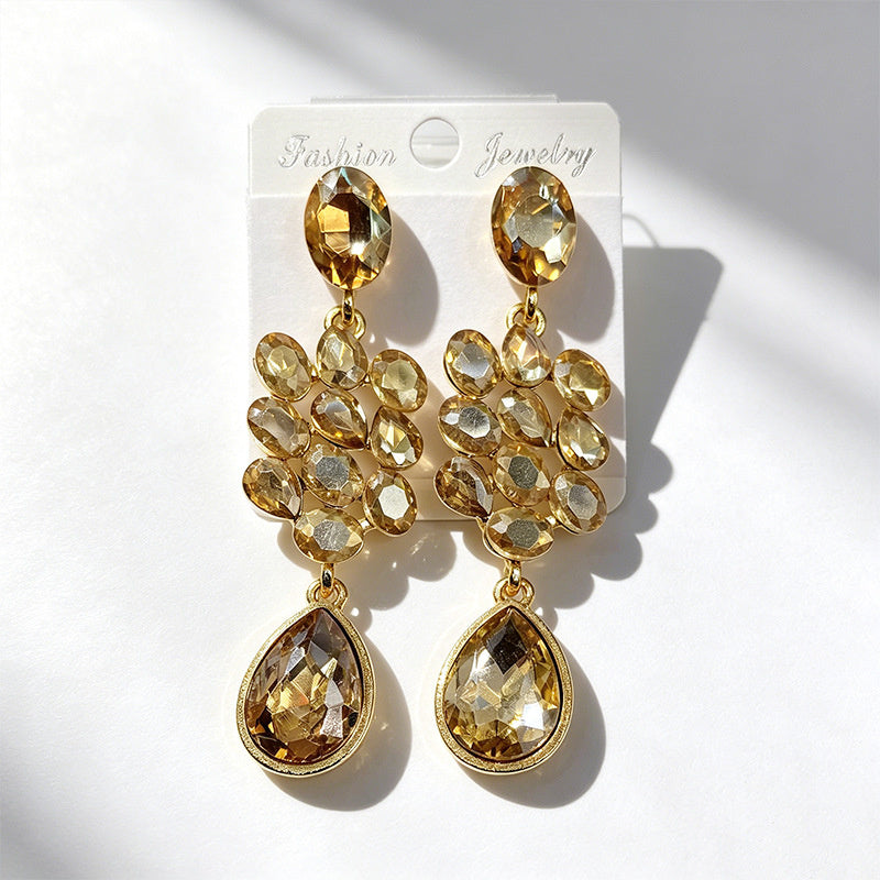 Water Tassel for Women, Elegant Multi-layered Flower Studs, Trendy Versatile Long Drop Earrings