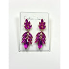 Fashionable Leaf for Women, Light Luxury Exaggerated Earrings with Crystal Tassels