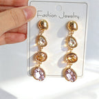 Fashionable, simple, elegant, niche, high-end, light luxury, fresh and colorful long tassel earrings
