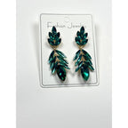 Fashionable Leaf for Women, Light Luxury Exaggerated Earrings with Crystal Tassels