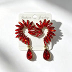 Colorful Stone Water High-End Long Drop Earrings, Versatile Metal Jewelry