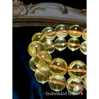 Premium 7A Golden Citrine Bracelet 17-18mm| High-Grade Large Bead Wealth Crystal| Solar Plexus Healing Stone Gift for Her