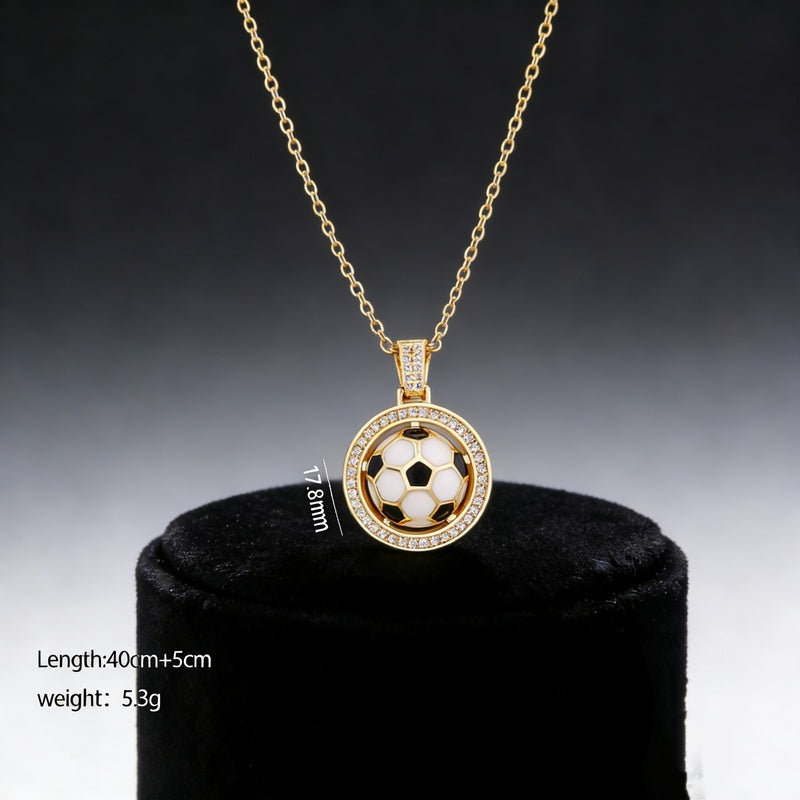 Ink-filled World Cup necklace jewelry, football, light luxury, simple and elegant, alloy heart