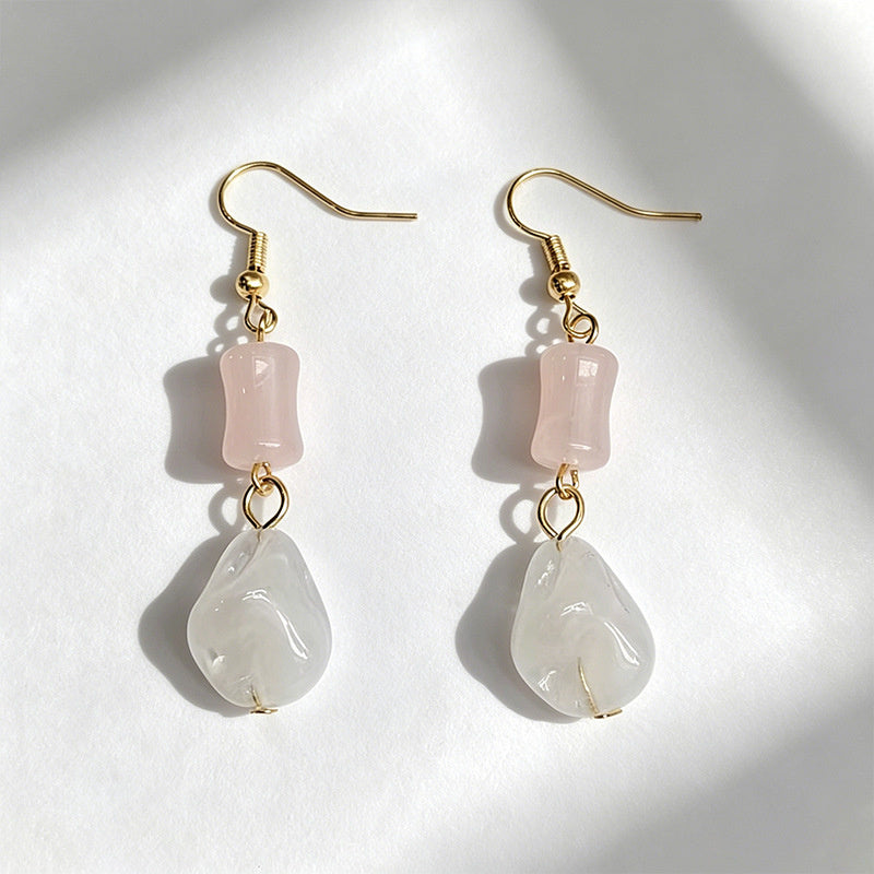 Pink Jade Drop Earrings