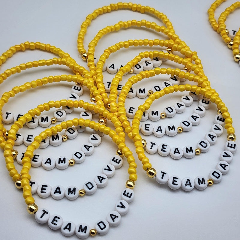 Personalized Beaded Bracelets Bulk Order, Custom Word Team Party Favors