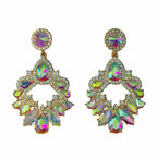 Palace-style dazzling rhinestone for women, French luxury high-end earrings, statement earrings