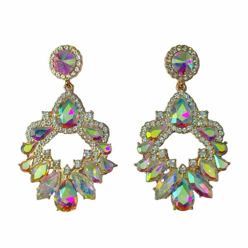Palace-style dazzling rhinestone for women, French luxury high-end earrings, statement earrings