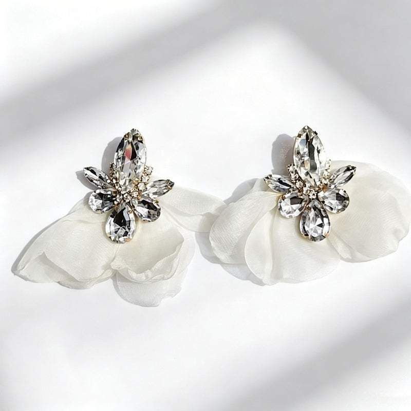 Alloy Fabric Floral Earrings Bohemian Style Ear Accessories