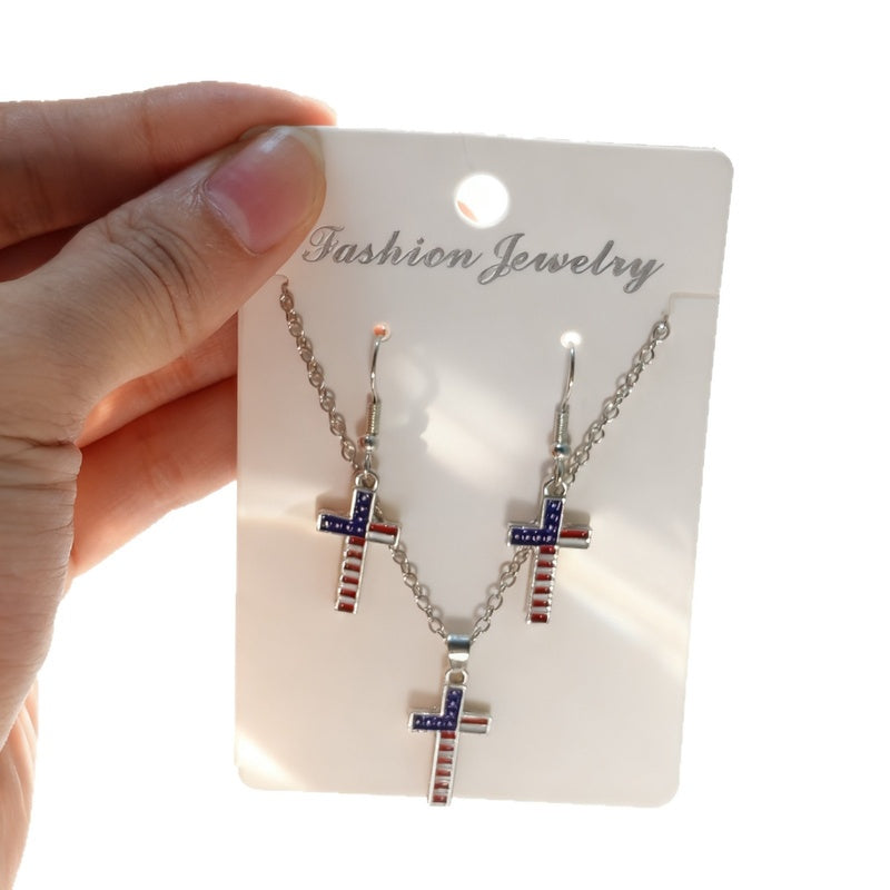 Necklace earring set, light luxury simple necklace, fashionable and elegant jewelry