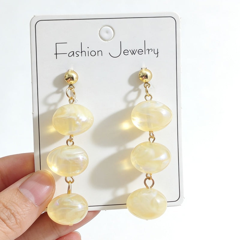 Resin luxury acrylic Maillard earrings, light luxury, niche style, sophisticated and high-end feel