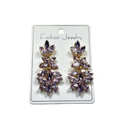 Diamond-studded leaf tassel women, light luxury style, high-end long earrings for evening parties