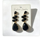 Multi-tiered long drop with colored diamonds, suitable for parties and photo shoots, versatile earrings