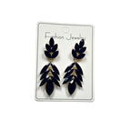 Fashionable Leaf for Women, Light Luxury Exaggerated Earrings with Crystal Tassels