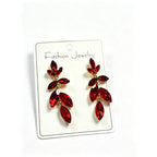 Fashionable and elegant leaf crystal earrings, long tassels, high-end versatile earrings for women, available in multiple colors