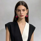 Unique elegant amber heart earrings with a gentle and sophisticated vibe, versatile accessory