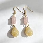 New Chinese-style red pendant pink bamboo earrings, versatile and elegant, traditional Chinese style earrings