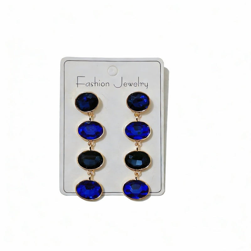 Fashionable, simple, elegant, niche, high-end, light luxury, fresh and colorful long tassel earrings