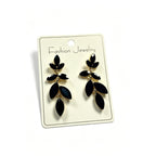 Fashionable and elegant leaf crystal earrings, long tassels, high-end versatile earrings for women, available in multiple colors