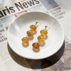 Resin luxury acrylic Maillard earrings, light luxury, niche style, sophisticated and high-end feel