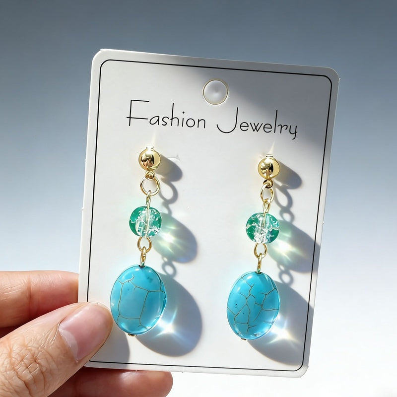 Maillard Amber Tiger Eye Stone Earrings for Women, Unique and Beautiful Earrings, Niche Light Luxury with a High-End Feel