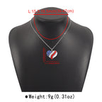 American Independence Day Flag Pendant Necklace with Rhinestones Patriotic Theme Collarbone Chain for Women