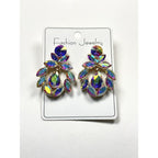 Fashionable crystal earrings for women, long water drop tassel high-end colorful earrings, light luxury