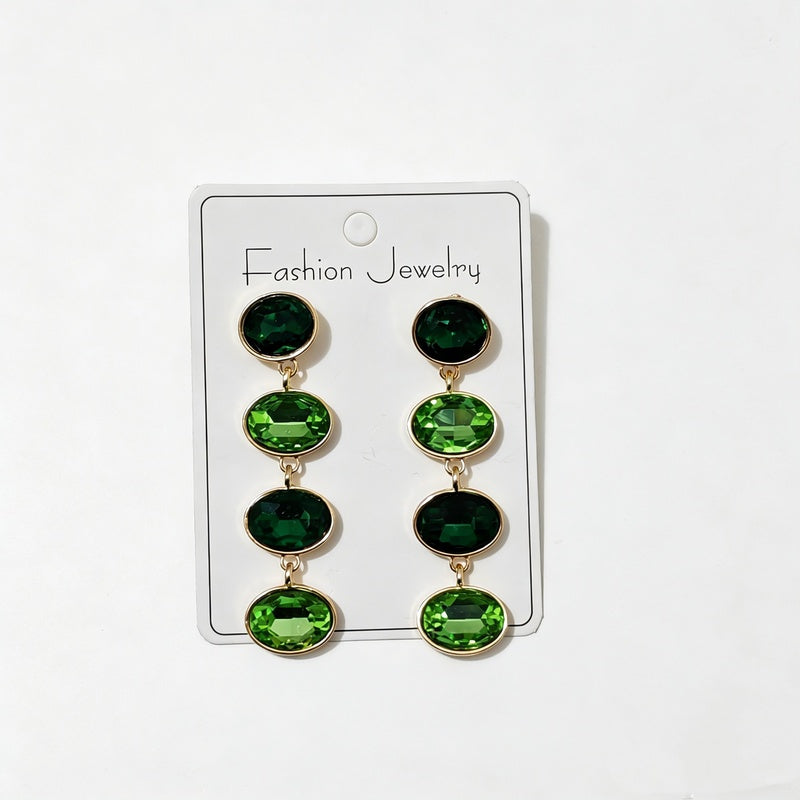 Fashionable, simple, elegant, niche, high-end, light luxury, fresh and colorful long tassel earrings