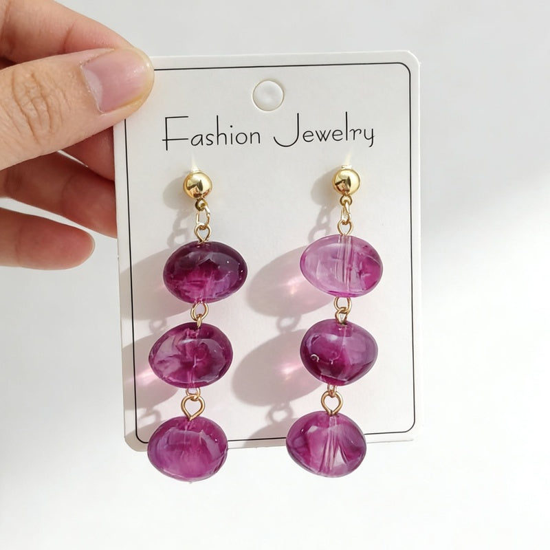 Resin luxury acrylic Maillard earrings, light luxury, niche style, sophisticated and high-end feel