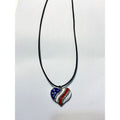 American Independence Day Flag Pendant Necklace with Rhinestones Patriotic Theme Collarbone Chain for Women