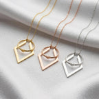 14K Solid Gold Diamond Holder Necklace: Wedding Ring Keeper, 925 Sterling Silver