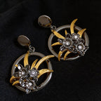Vintage Palace Style Diamond-Studded Flower High-End Niche Design Earrings, Versatile Light Luxury Earrings Wholesale