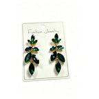 Fashionable and elegant leaf crystal earrings, long tassels, high-end versatile earrings for women, available in multiple colors