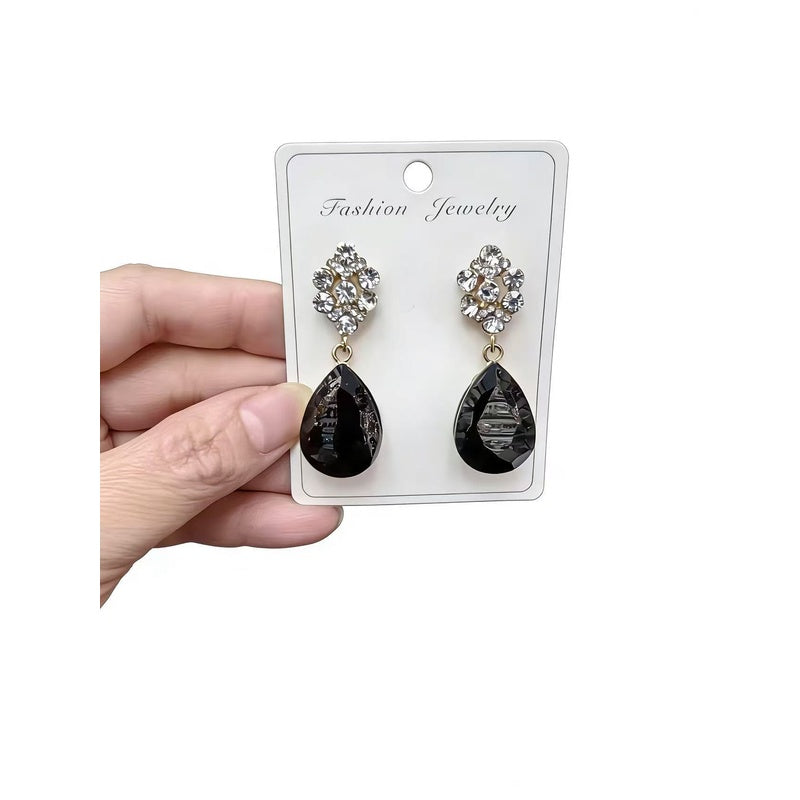 Palace-style zircon water drop for women, French luxury high-end earrings