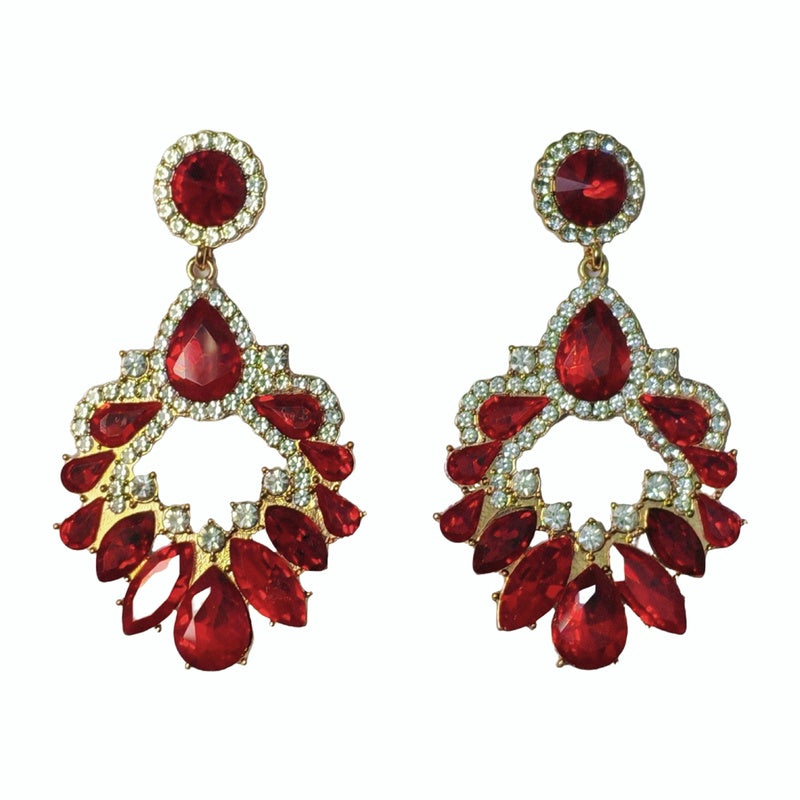 Palace-style dazzling rhinestone for women, French luxury high-end earrings, statement earrings