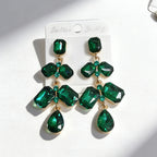 Long waterdrop crystal with fashionable tassels, available in multiple colors, high-transparency cut design, elegant earrings