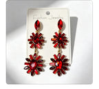Multi-color rhinestone flower earrings, light luxury and versatile