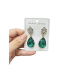 Palace-style zircon water drop for women, French luxury high-end earrings