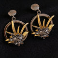 Vintage Palace Style Diamond-Studded Flower High-End Niche Design Earrings, Versatile Light Luxury Earrings Wholesale