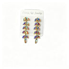 Wind leaf for women, long tassel crystal earrings, high-end earrings