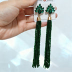 Long tassel earrings, creative bohemian style bridal earrings