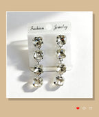Multi-color beaded long water drop crystal earrings, fashionable, simple, versatile and elegant earrings