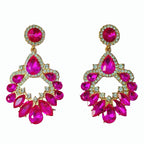 Palace-style dazzling rhinestone for women, French luxury high-end earrings, statement earrings
