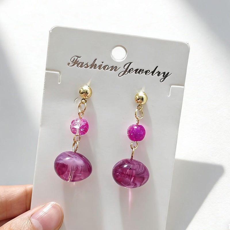 Maillard Amber Tiger Eye Stone Earrings for Women, Unique and Beautiful Earrings, Niche Light Luxury with a High-End Feel